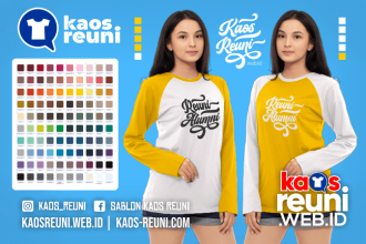 Warna Kaos Reuni Alumni Pola Kombinasi Raglan Lengan Panjang Merah Kuning Biru Hijau Putih Abu Hitam Dongker Navy Maroon Toska Pink Merah Jambu Katalok Katalog Warna (14)