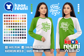 Warna Kaos Reuni Alumni Pola Kombinasi Raglan Lengan Panjang Merah Kuning Biru Hijau Putih Abu Hitam Dongker Navy Maroon Toska Pink Merah Jambu Katalok Katalog Warna (15)