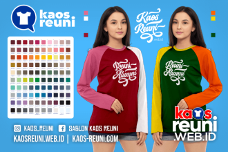 Warna Kaos Reuni Alumni Pola Kombinasi Raglan Lengan Panjang Merah Kuning Biru Hijau Putih Abu Hitam Dongker Navy Maroon Toska Pink Merah Jambu Katalok Katalog Warna (19)