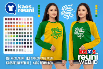 Warna Kaos Reuni Alumni Pola Kombinasi Raglan Lengan Panjang Merah Kuning Biru Hijau Putih Abu Hitam Dongker Navy Maroon Toska Pink Merah Jambu Katalok Katalog Warna (20)