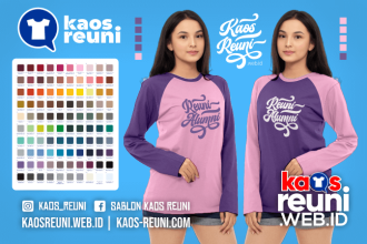 Warna Kaos Reuni Alumni Pola Kombinasi Raglan Lengan Panjang Merah Kuning Biru Hijau Putih Abu Hitam Dongker Navy Maroon Toska Pink Merah Jambu Katalok Katalog Warna (22)