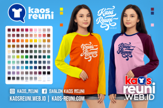 Warna Kaos Reuni Alumni Pola Kombinasi Raglan Lengan Panjang Merah Kuning Biru Hijau Putih Abu Hitam Dongker Navy Maroon Toska Pink Merah Jambu Katalok Katalog Warna (29)