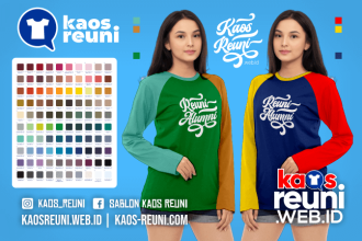 Warna Kaos Reuni Alumni Pola Kombinasi Raglan Lengan Panjang Merah Kuning Biru Hijau Putih Abu Hitam Dongker Navy Maroon Toska Pink Merah Jambu Katalok Katalog Warna (30)