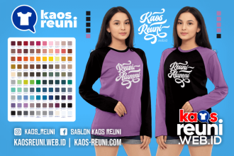 Warna Kaos Reuni Alumni Pola Kombinasi Raglan Lengan Panjang Merah Kuning Biru Hijau Putih Abu Hitam Dongker Navy Maroon Toska Pink Merah Jambu Katalok Katalog Warna (33)