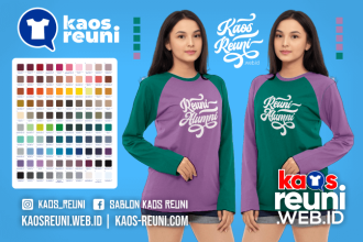 Warna Kaos Reuni Alumni Pola Kombinasi Raglan Lengan Panjang Merah Kuning Biru Hijau Putih Abu Hitam Dongker Navy Maroon Toska Pink Merah Jambu Katalok Katalog Warna (34)