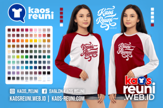 Warna Kaos Reuni Alumni Pola Kombinasi Raglan Lengan Panjang Merah Kuning Biru Hijau Putih Abu Hitam Dongker Navy Maroon Toska Pink Merah Jambu Katalok Katalog Warna (38)