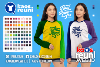 Warna Kaos Reuni Alumni Pola Kombinasi Raglan Lengan Panjang Merah Kuning Biru Hijau Putih Abu Hitam Dongker Navy Maroon Toska Pink Merah Jambu Katalok Katalog Warna (47)