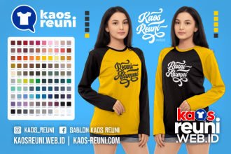 Warna Kaos Reuni Alumni Pola Kombinasi Raglan Lengan Panjang Merah Kuning Biru Hijau Putih Abu Hitam Dongker Navy Maroon Toska Pink Merah Jambu Katalok Katalog Warna (50)