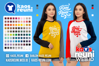 Warna Kaos Reuni Alumni Pola Kombinasi Raglan Lengan Panjang Merah Kuning Biru Hijau Putih Abu Hitam Dongker Navy Maroon Toska Pink Merah Jambu Katalok Katalog Warna (53)