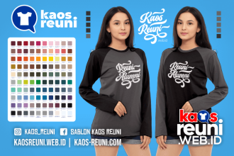 Warna Kaos Reuni Alumni Pola Kombinasi Raglan Lengan Panjang Merah Kuning Biru Hijau Putih Abu Hitam Dongker Navy Maroon Toska Pink Merah Jambu Katalok Katalog Warna (55)