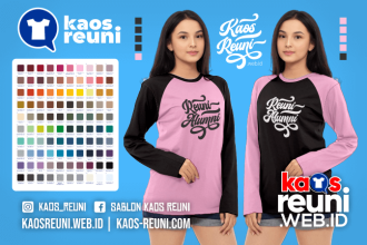Warna Kaos Reuni Alumni Pola Kombinasi Raglan Lengan Panjang Merah Kuning Biru Hijau Putih Abu Hitam Dongker Navy Maroon Toska Pink Merah Jambu Katalok Katalog Warna (58)