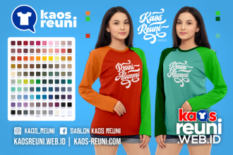 Warna Kaos Reuni Alumni Pola Kombinasi Raglan Lengan Panjang Merah Kuning Biru Hijau Putih Abu Hitam Dongker Navy Maroon Toska Pink Merah Jambu Katalok Katalog Warna (63)