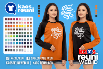 Warna Kaos Reuni Alumni Pola Kombinasi Raglan Lengan Panjang Merah Kuning Biru Hijau Putih Abu Hitam Dongker Navy Maroon Toska Pink Merah Jambu Katalok Katalog Warna (70)